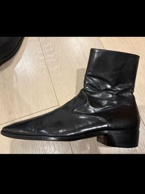 Men's Salvatore Ferragamo Black Leather Ankle Boots Size 9